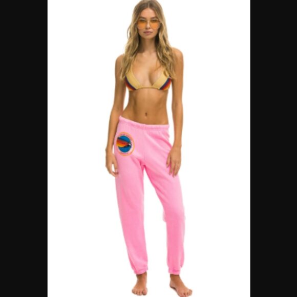 Aviator Nation Aspen Sweatpants Neon Pink Joggers Pants Size S